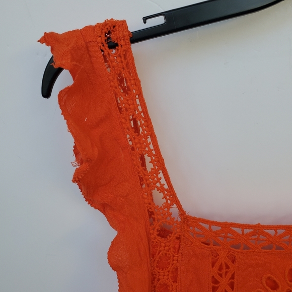 FREE People One Priscilla  Mini Dress Orange Size S - Picture 3 of 13